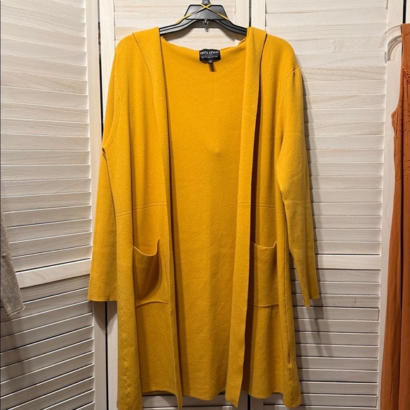 Frank Lyman Mustard Hooded Sweater Coat. Size XL - Picture 2 of 7